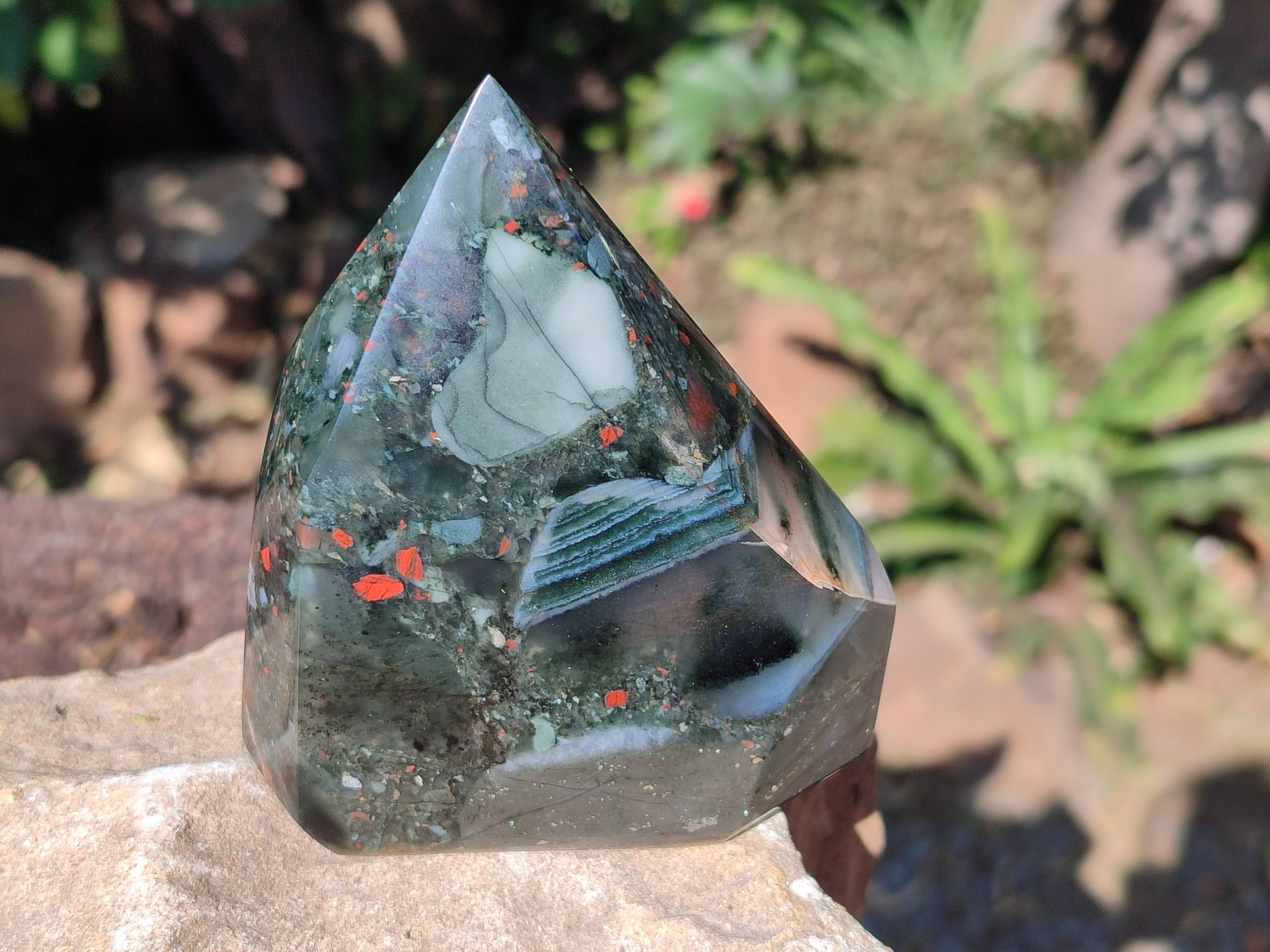 Polished Bloodstone Points x 3 From Swaziland - Toprock Gemstones and Minerals 