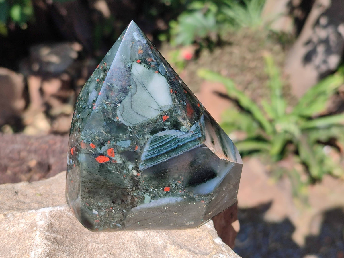Polished Bloodstone Points x 3 From Swaziland - Toprock Gemstones and Minerals 