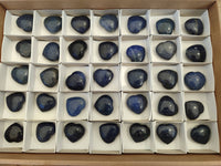 Polished Mini Lazulite Hearts x 35 From Madagascar