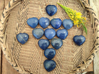 Polished Mini Lazulite Hearts x 35 From Madagascar