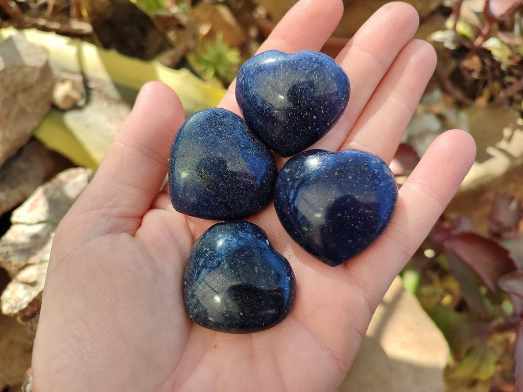Polished Mini Lazulite Hearts x 35 From Madagascar - Toprock Gemstones and Minerals 