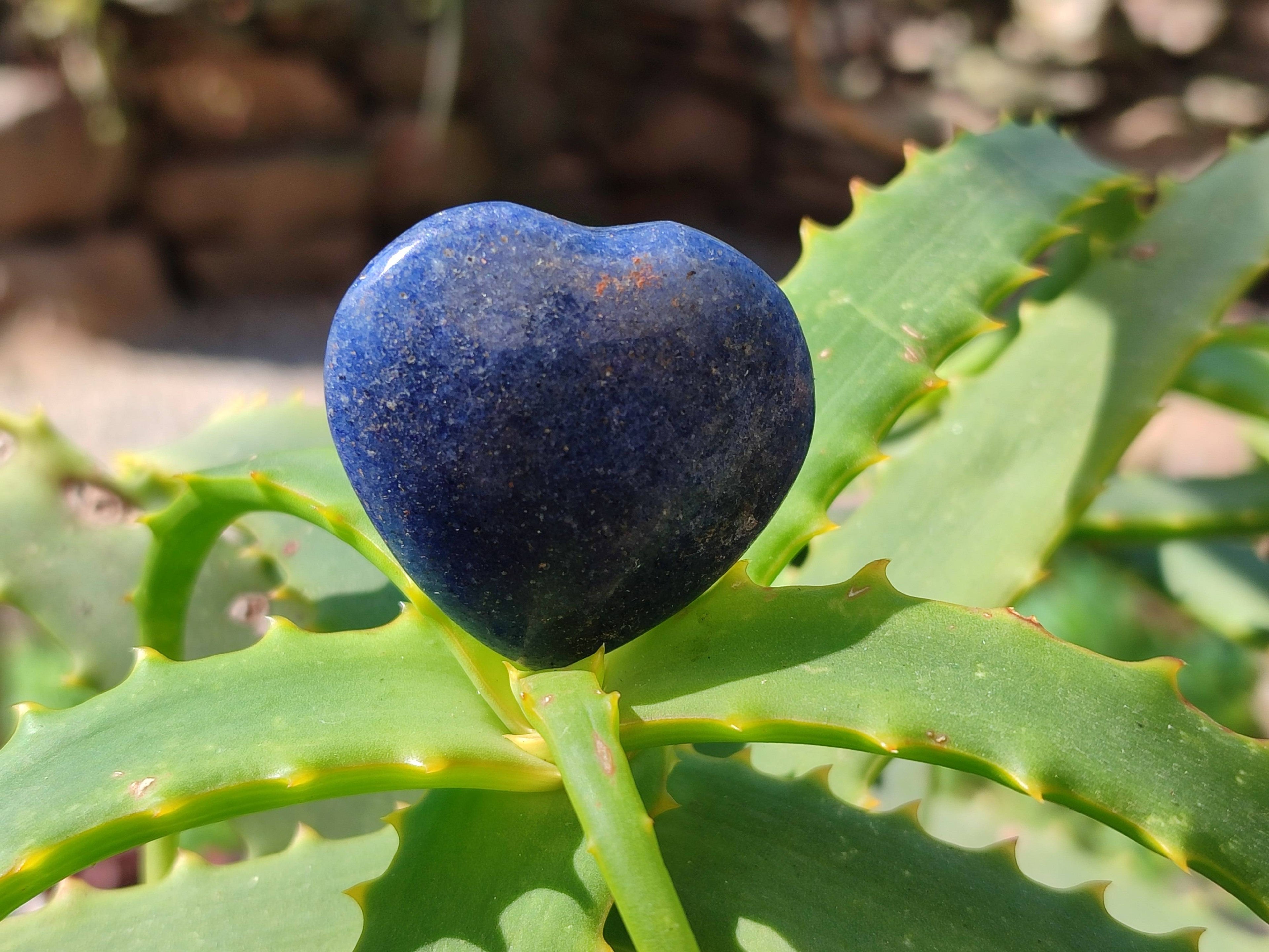 Polished Mini Lazulite Hearts x 35 From Madagascar - Toprock Gemstones and Minerals 