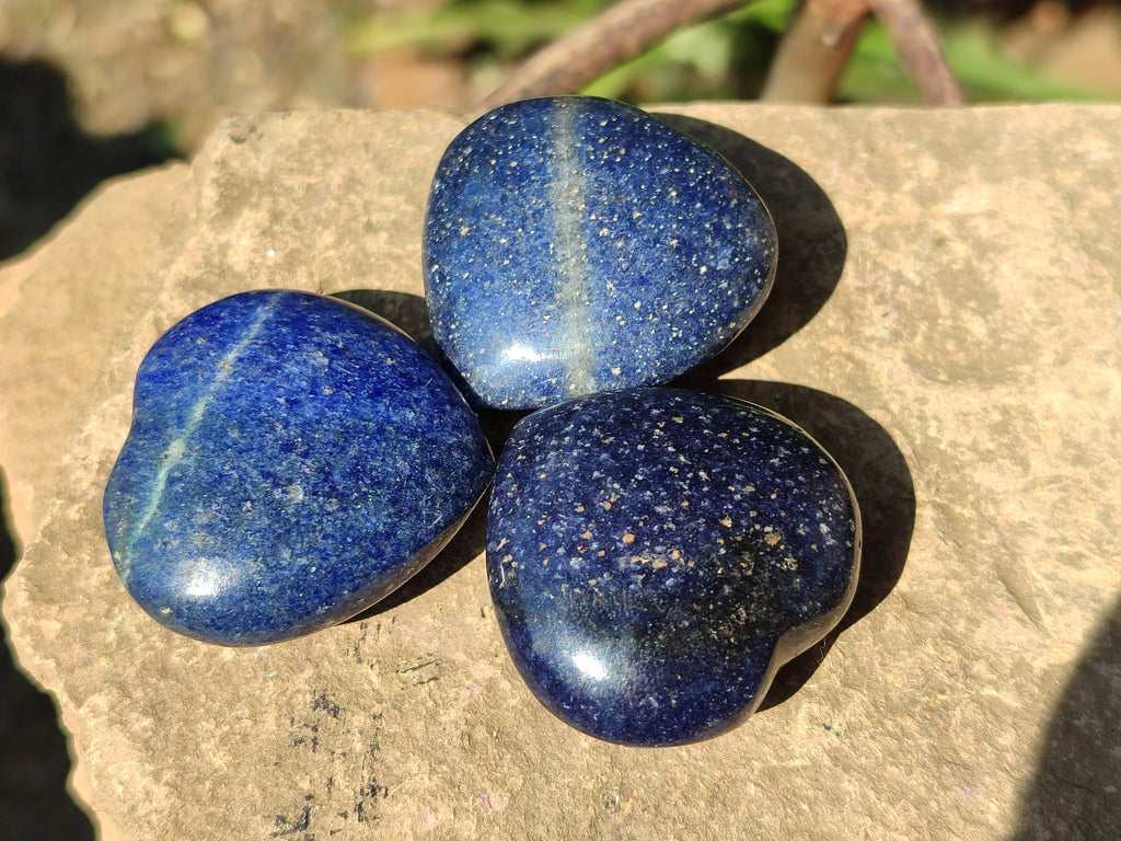 Polished Mini Lazulite Hearts x 35 From Madagascar - Toprock Gemstones and Minerals 
