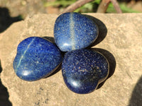 Polished Mini Lazulite Hearts x 35 From Madagascar