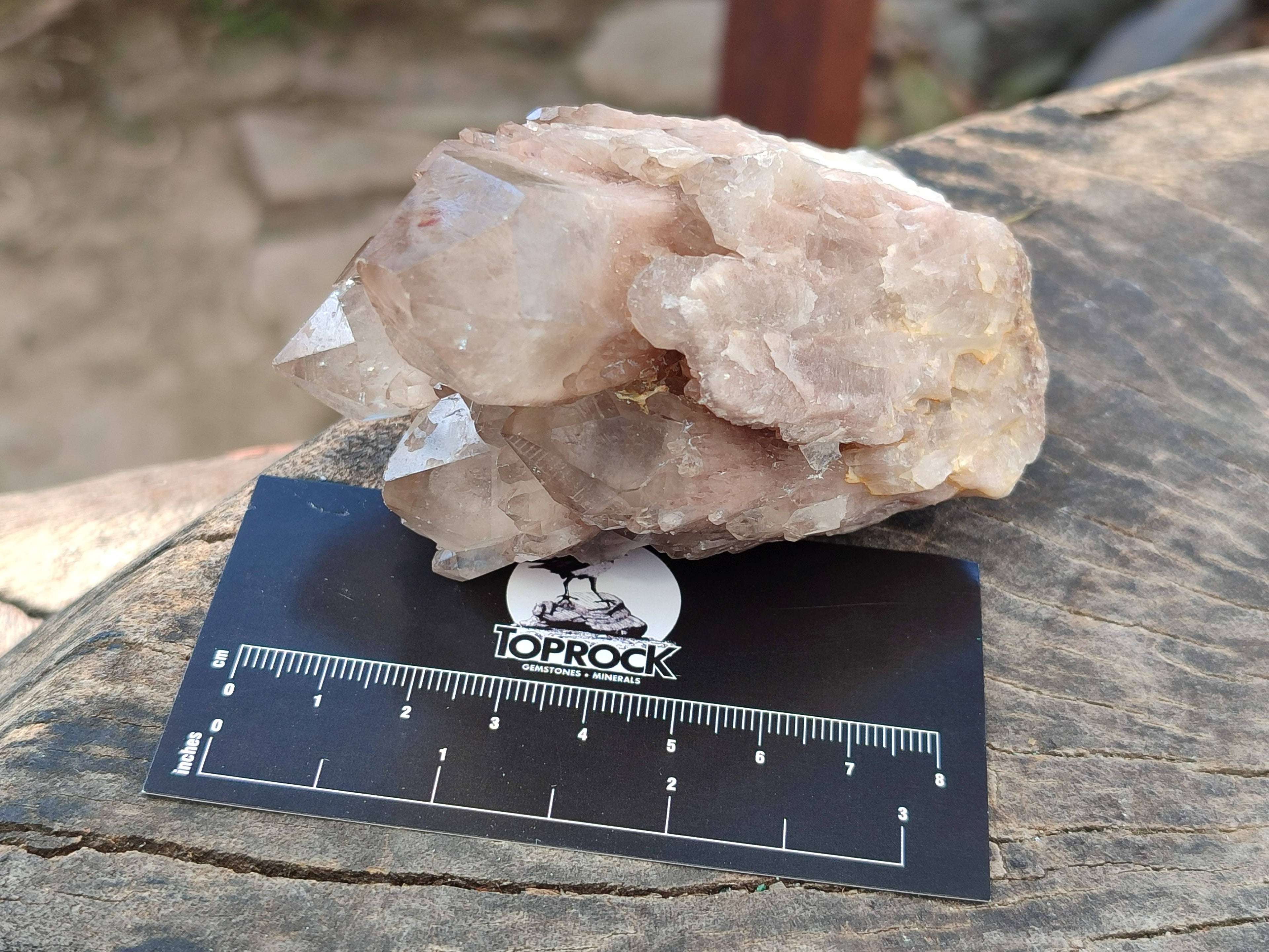 Natural Phantom Smokey Quartz Clusters x 6 From Luena, Congo - Toprock Gemstones and Minerals 