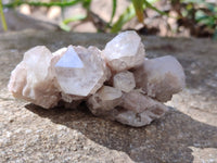 Natural Phantom Smokey Quartz Clusters x 6 From Luena, Congo