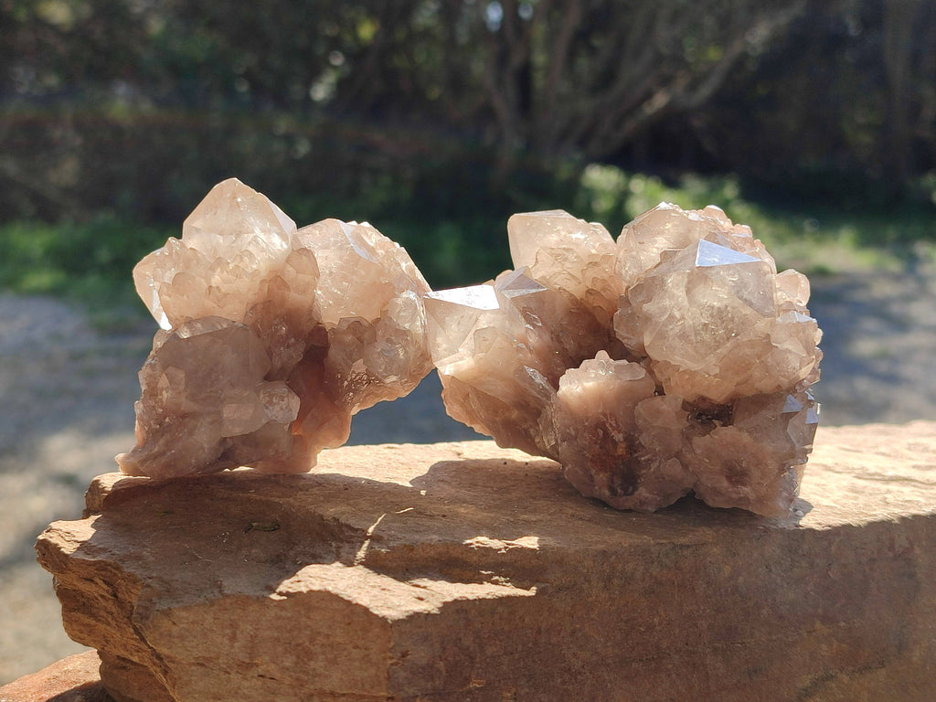 Natural Phantom Smokey Quartz Clusters x 6 From Luena, Congo - Toprock Gemstones and Minerals 