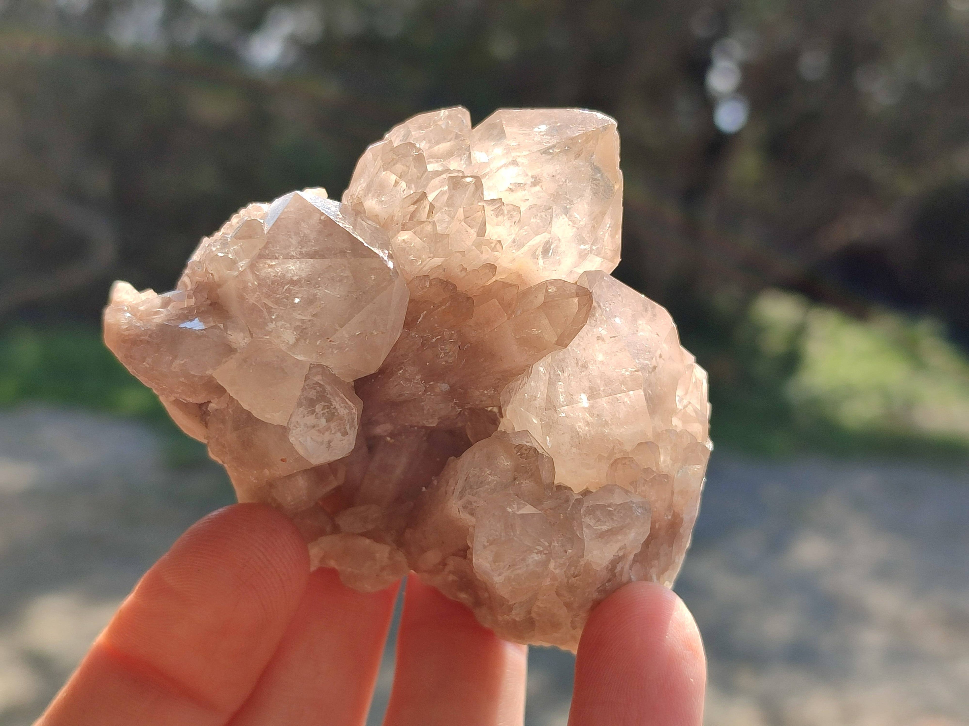 Natural Phantom Smokey Quartz Clusters x 6 From Luena, Congo - Toprock Gemstones and Minerals 