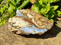 Polished On One Side 'Crazy' Blue Lace Agate x 3 From Namibia