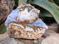 Polished On One Side 'Crazy' Blue Lace Agate x 3 From Namibia