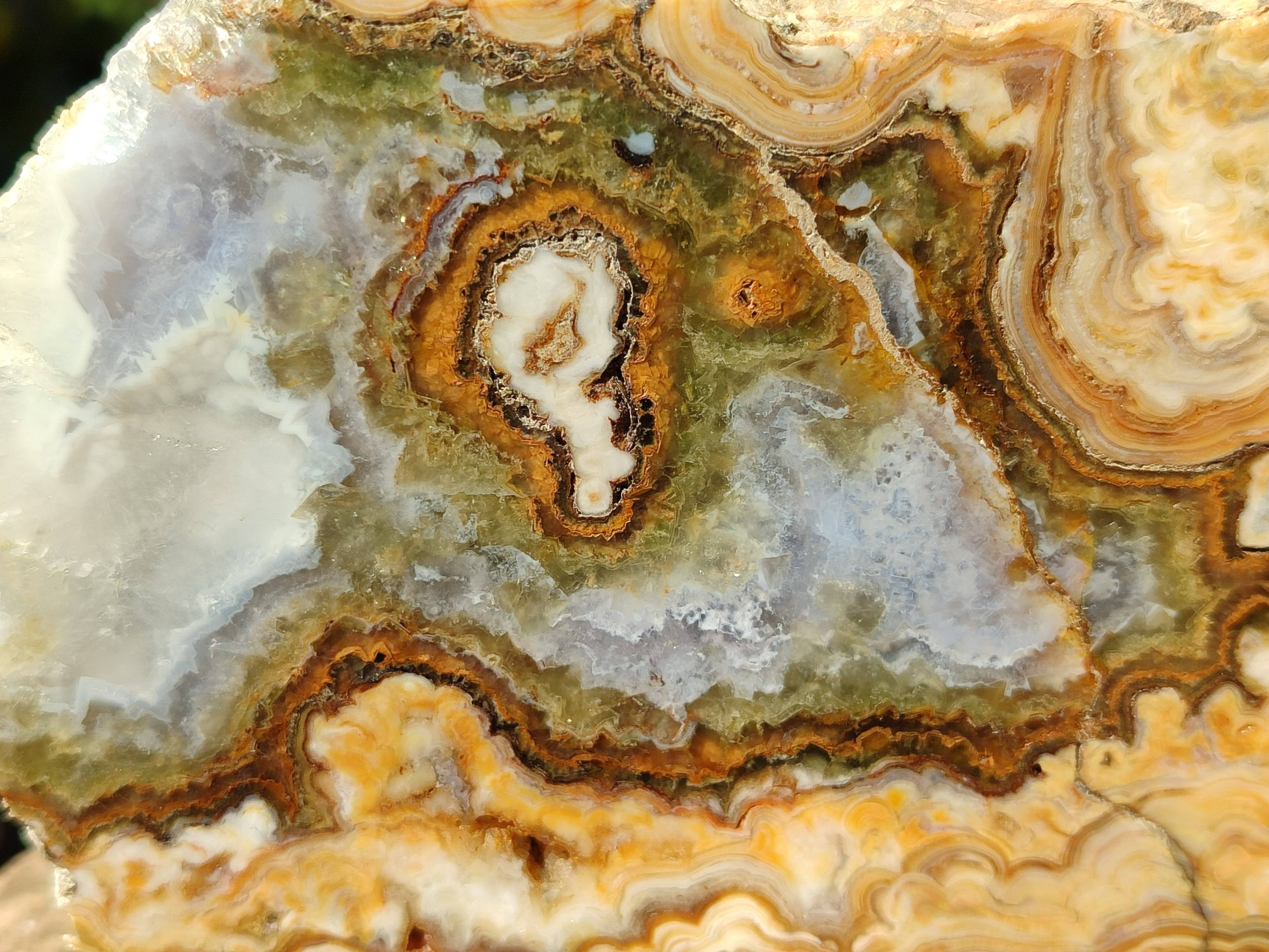 Polished On One Side 'Crazy' Blue Lace Agate x 3 From Namibia - Toprock Gemstones and Minerals 