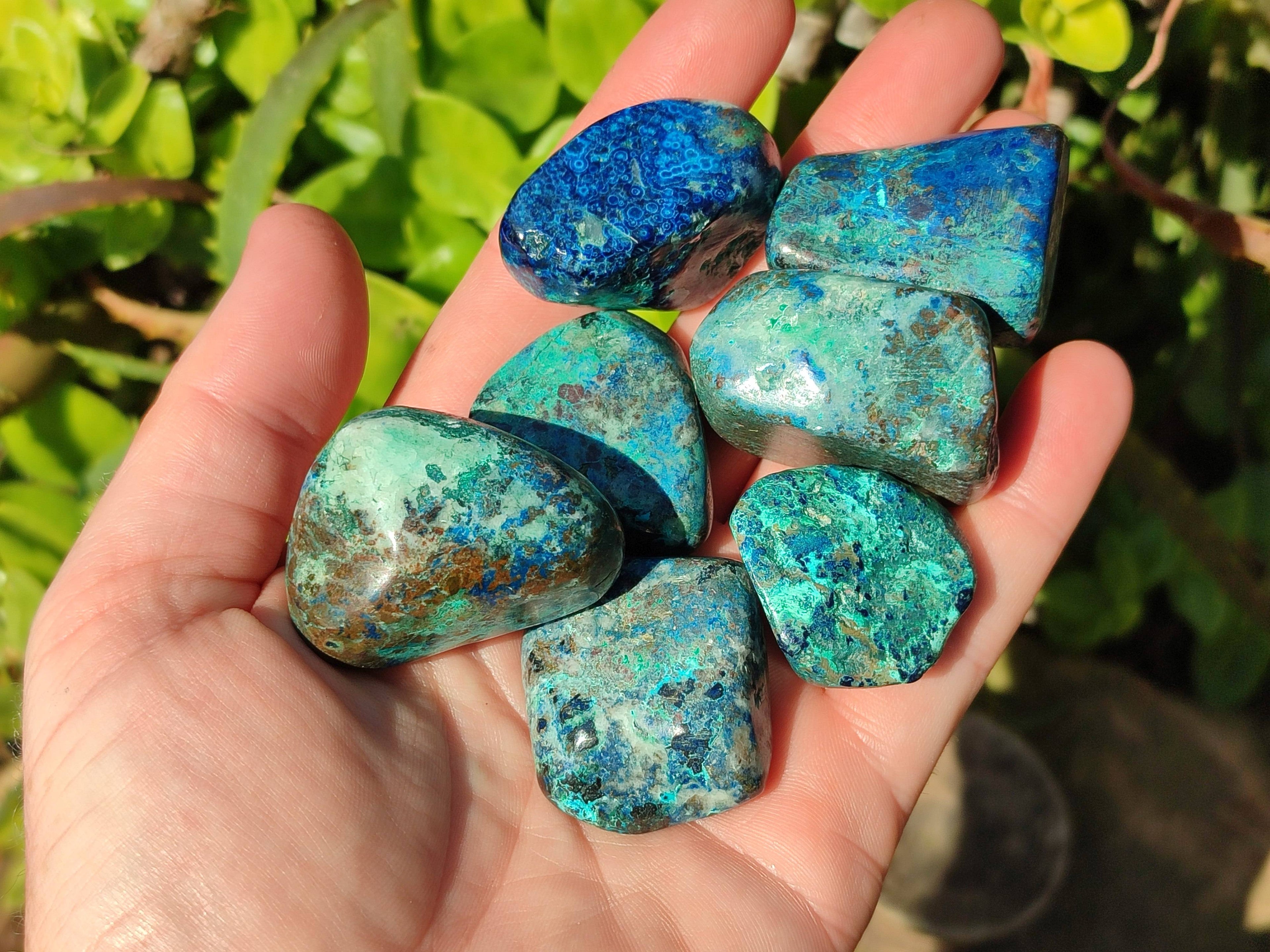 Polished Shattuckite Free Forms x 35 From Congo - Toprock Gemstones and Minerals 