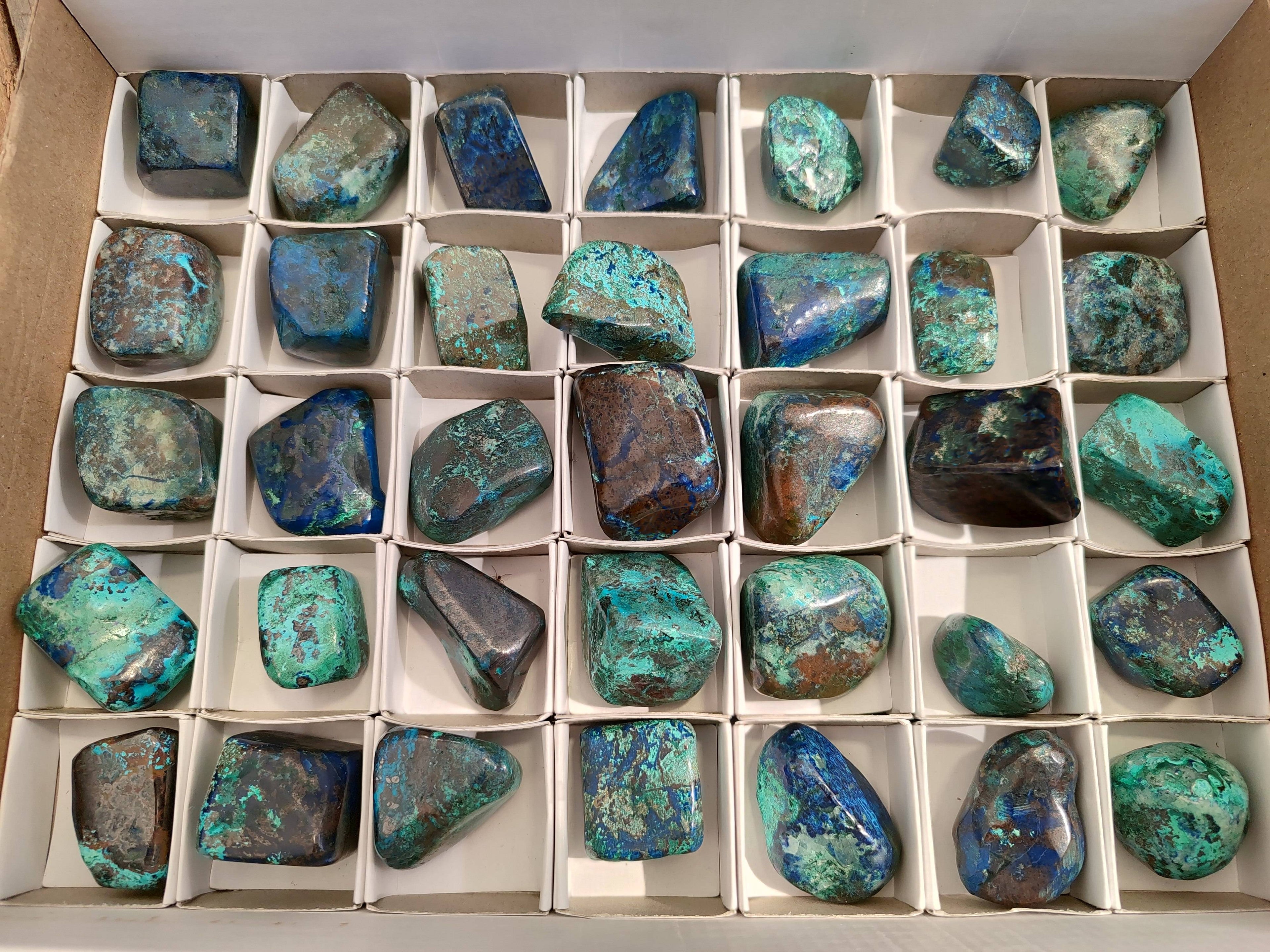 Polished Shattuckite Free Forms x 35 From Congo - Toprock Gemstones and Minerals 