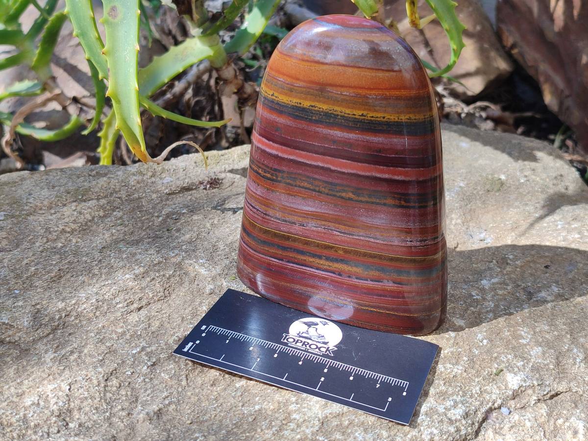 Polished Banded Tiger Iron Standing Free Forms x 2 From South Africa - Toprock Gemstones and Minerals 