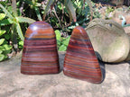 Polished Banded Tiger Iron Standing Free Forms x 2 From South Africa - Toprock Gemstones and Minerals 