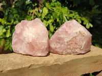 Natural Pink Rose Quartz Cobbed Specimens x 7 From North Cape, South Africa