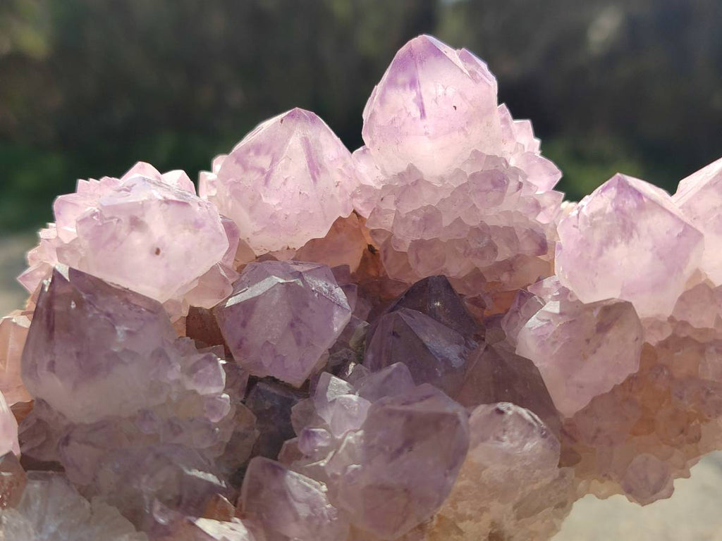 Natural Amethyst Spirit Quartz Clusters x 3 From South Africa - Toprock Gemstones and Minerals 