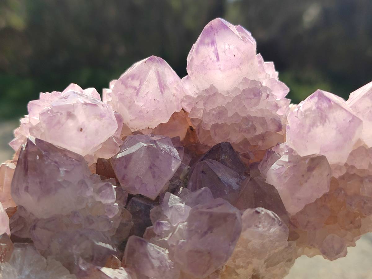 Natural Amethyst Spirit Quartz Clusters x 3 From South Africa - Toprock Gemstones and Minerals 