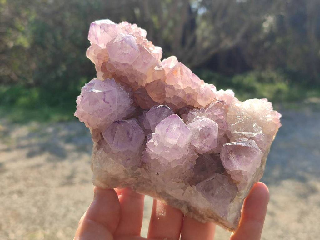 Natural Amethyst Spirit Quartz Clusters x 3 From South Africa - Toprock Gemstones and Minerals 