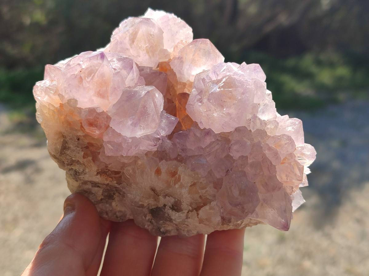 Natural Amethyst Spirit Quartz Clusters x 3 From South Africa - Toprock Gemstones and Minerals 