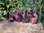 Polished Rhodonite Standing Free Forms x 6 From Madagascar - Toprock Gemstones and Minerals 