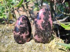Polished Rhodonite Standing Free Forms x 6 From Madagascar - Toprock Gemstones and Minerals 