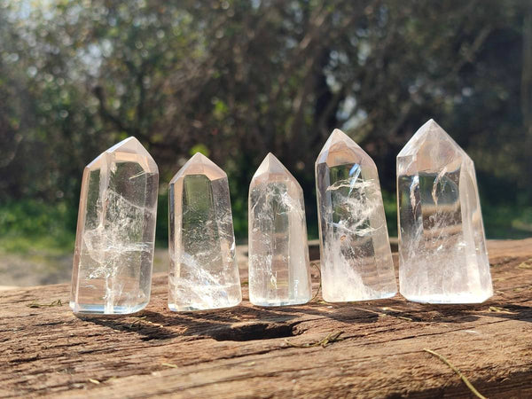 Polished Clear Quartz Crystals x 24 From Madagascar