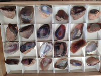 Polished On One Side Red Sashe River Agate Nodules x 24 From Zimbabwe