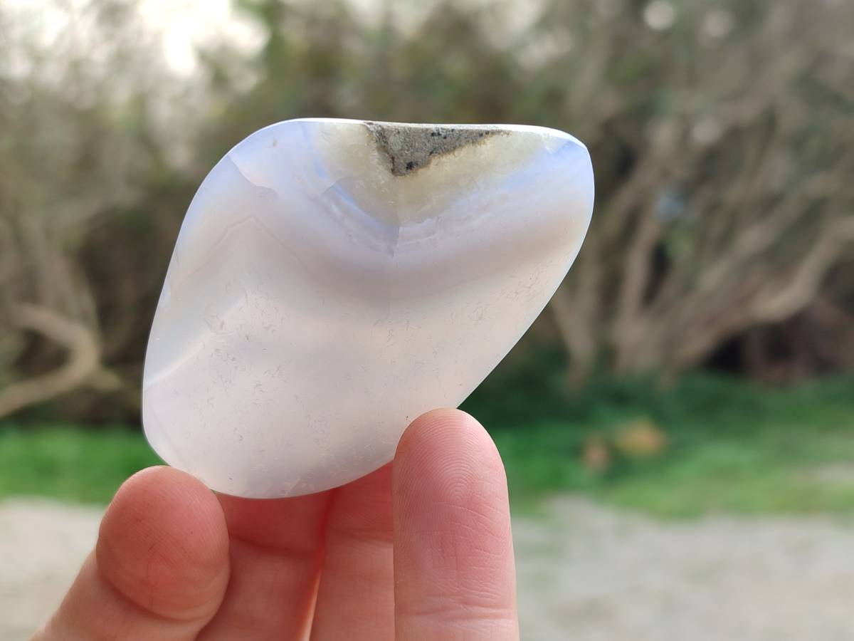 Polished Blue Lace Agate Geodes x 7 From Malawi - Toprock Gemstones and Minerals 