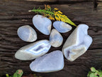 Polished Blue Lace Agate Geodes x 7 From Malawi - Toprock Gemstones and Minerals 