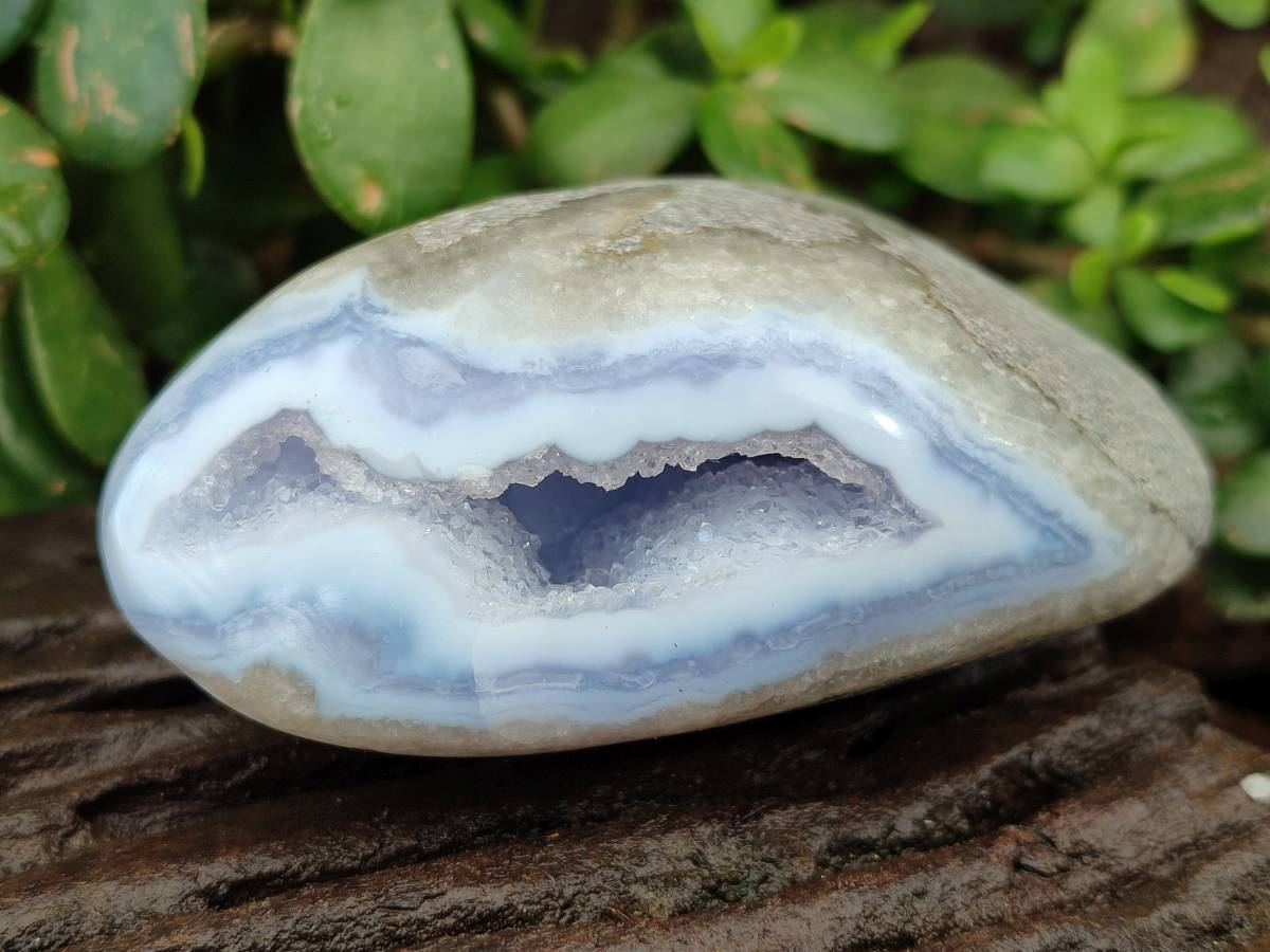 Polished Blue Lace Agate Geodes x 7 From Malawi - Toprock Gemstones and Minerals 