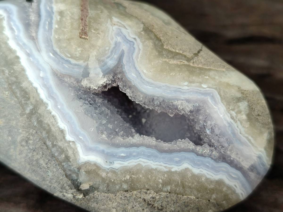 Polished Blue Lace Agate Geodes x 7 From Malawi - Toprock Gemstones and Minerals 