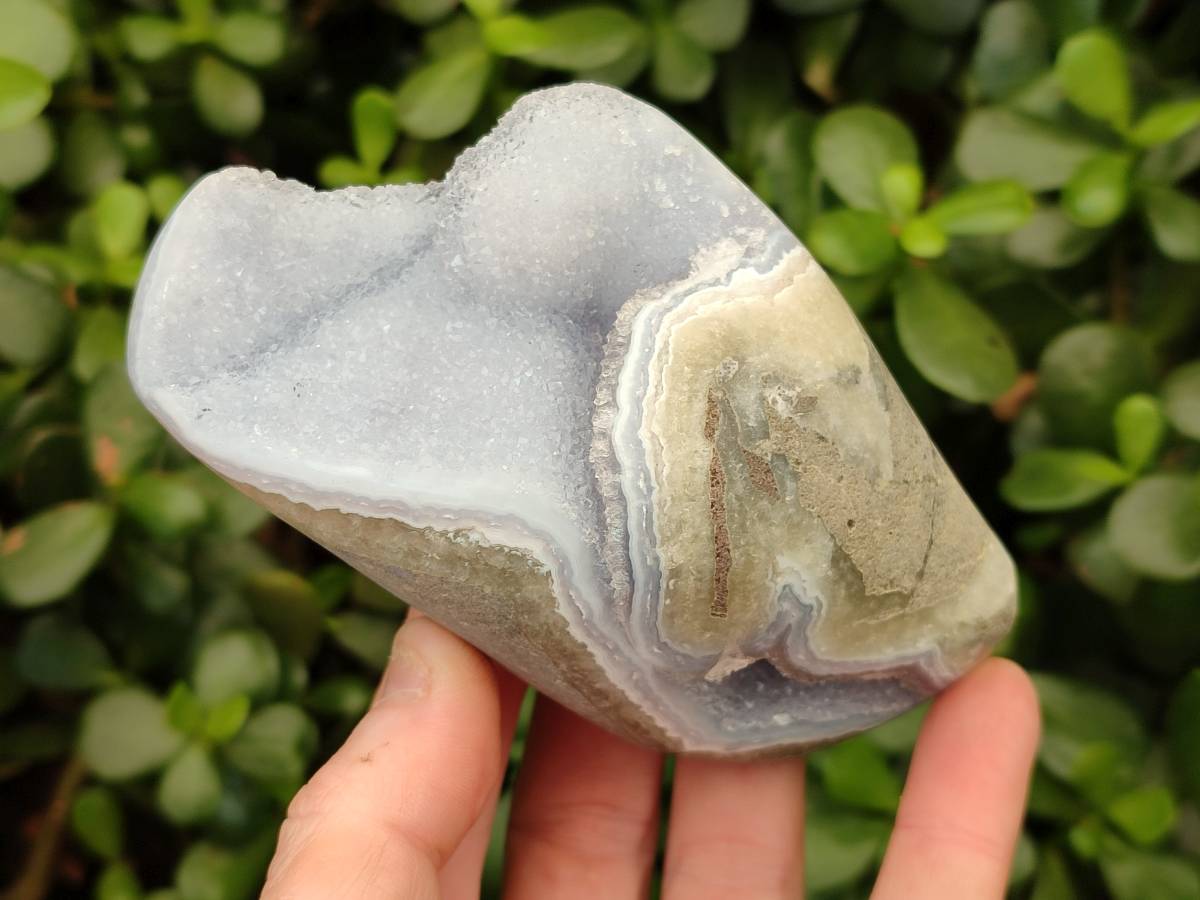 Polished Blue Lace Agate Geodes x 7 From Malawi - Toprock Gemstones and Minerals 