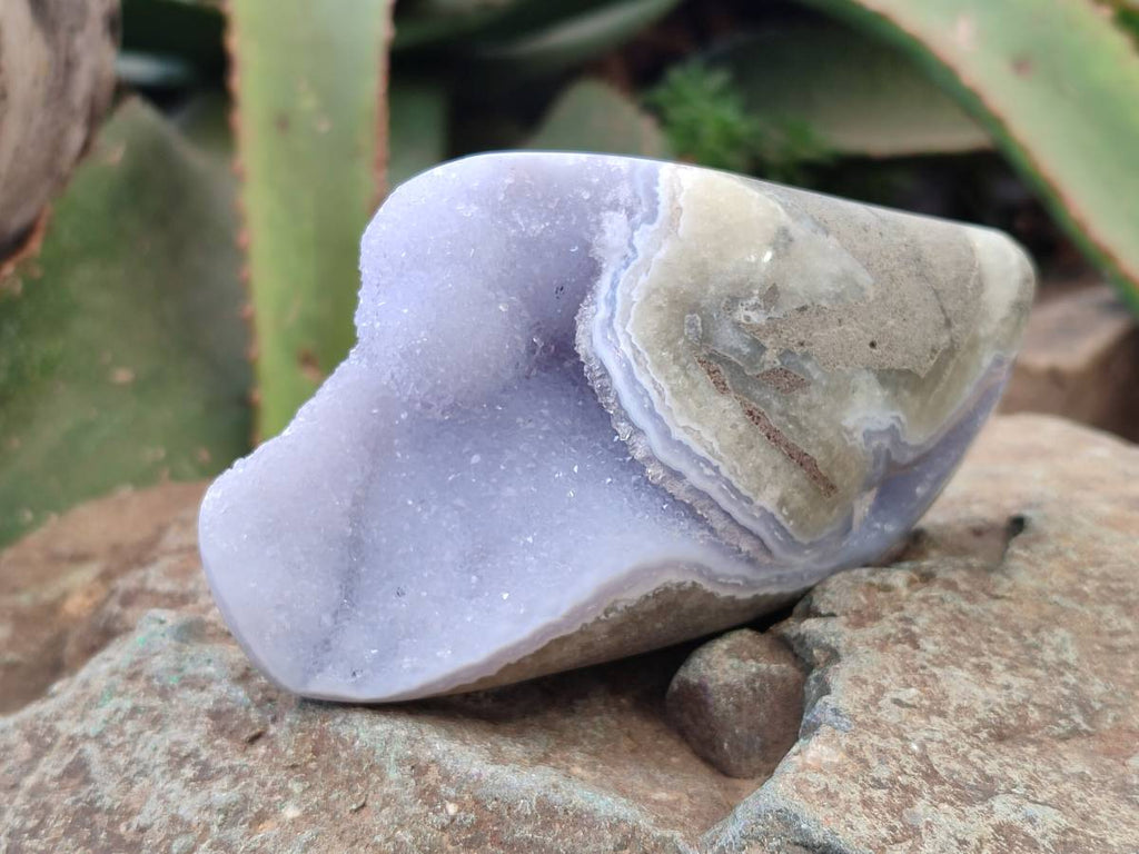 Polished Blue Lace Agate Geodes x 7 From Malawi - Toprock Gemstones and Minerals 