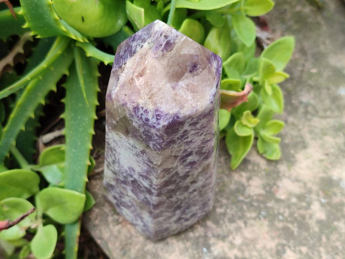 Polished Lepidolite with Pink Rubellite Points x 2 From Ambatondrazaka, Madagascar - Toprock Gemstones and Minerals 