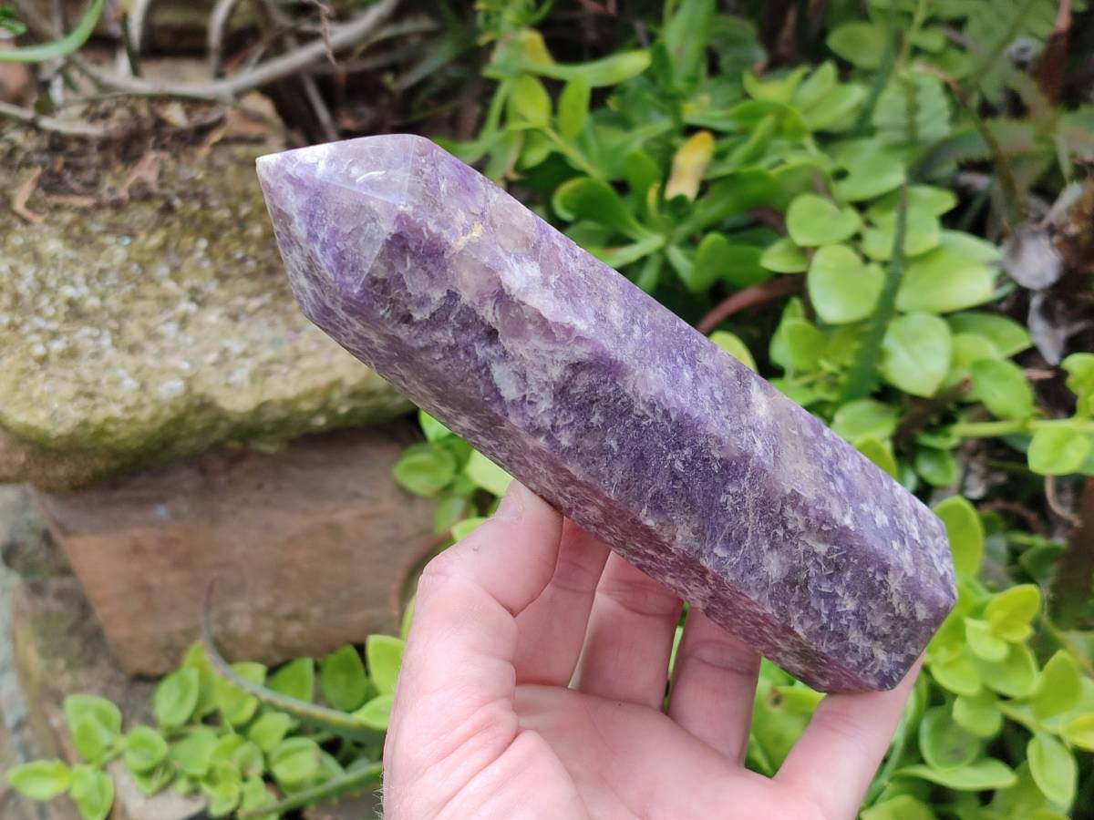 Polished Lepidolite with Pink Rubellite Points x 2 From Ambatondrazaka, Madagascar - Toprock Gemstones and Minerals 