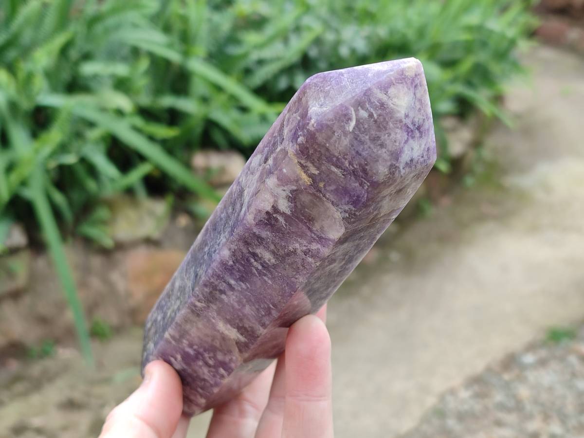 Polished Lepidolite with Pink Rubellite Points x 2 From Ambatondrazaka, Madagascar - Toprock Gemstones and Minerals 