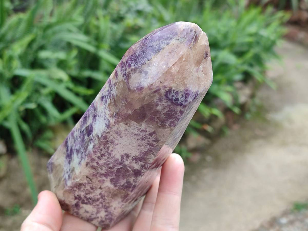 Polished Lepidolite with Pink Rubellite Points x 2 From Ambatondrazaka, Madagascar - Toprock Gemstones and Minerals 