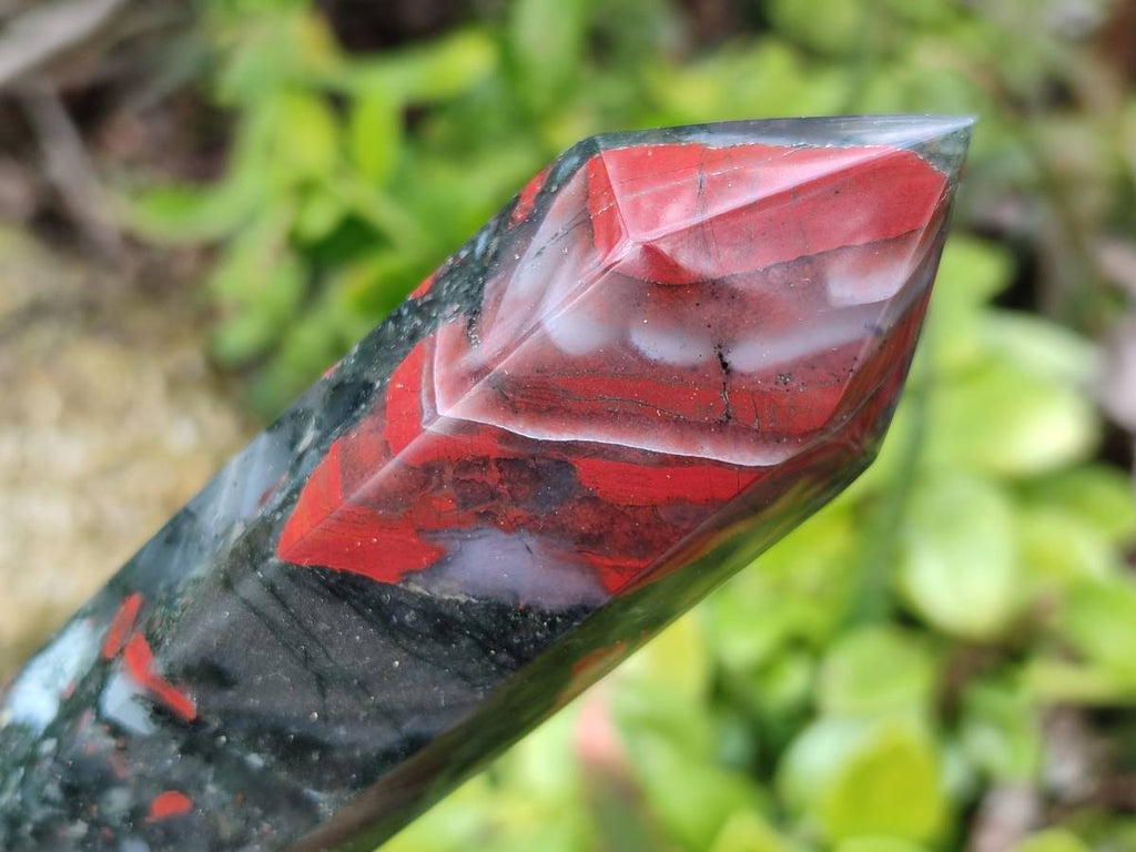 Polished Double Terminated Bloodstone Points x 6 From Swaziland - Toprock Gemstones and Minerals 