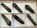Polished Double Terminated Bloodstone Points x 6 From Swaziland - Toprock Gemstones and Minerals 