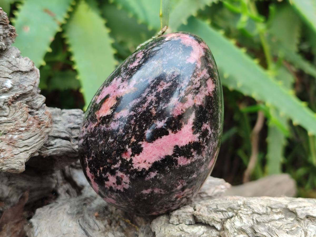Polished Rhodonite Eggs x 3 From Madagascar - Toprock Gemstones and Minerals 