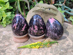 Polished Rhodonite Eggs x 3 From Madagascar - Toprock Gemstones and Minerals 