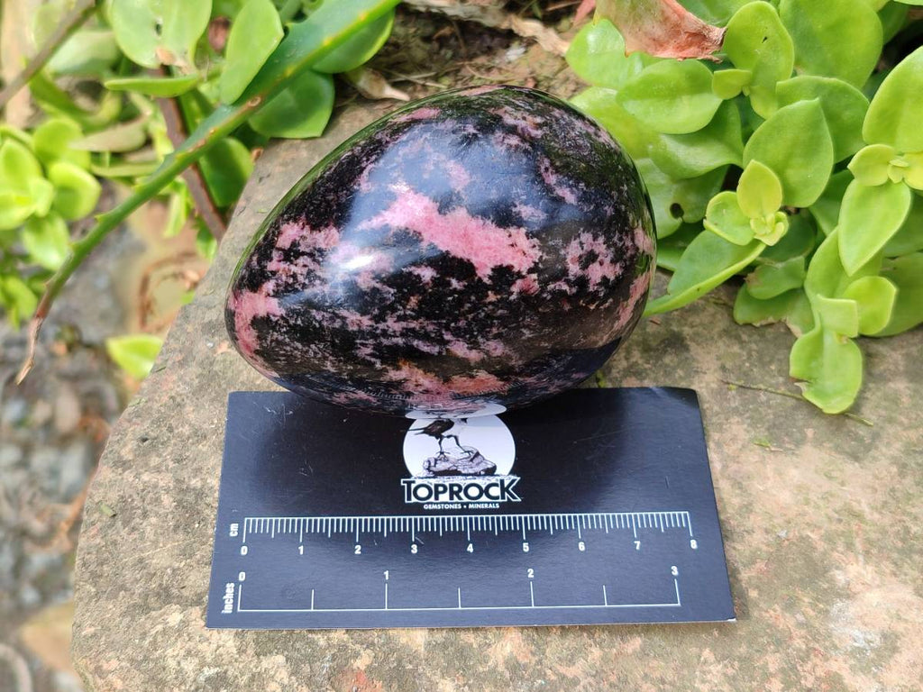 Polished Rhodonite Eggs x 3 From Madagascar - Toprock Gemstones and Minerals 
