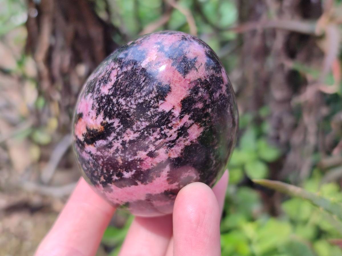 Polished Rhodonite Eggs x 3 From Madagascar - Toprock Gemstones and Minerals 