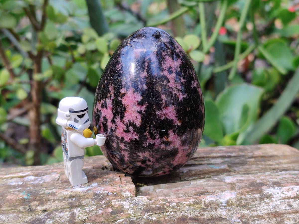 Polished Rhodonite Eggs x 3 From Madagascar - Toprock Gemstones and Minerals 