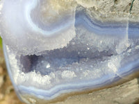 Polished Blue Lace Agate Standing Free Form x 1 From Malawi - Toprock Gemstones and Minerals 