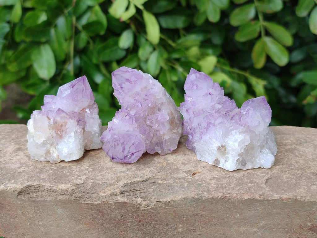Natural Amethyst Spirit Quartz Clusters x 12 From South Africa - Toprock Gemstones and Minerals 