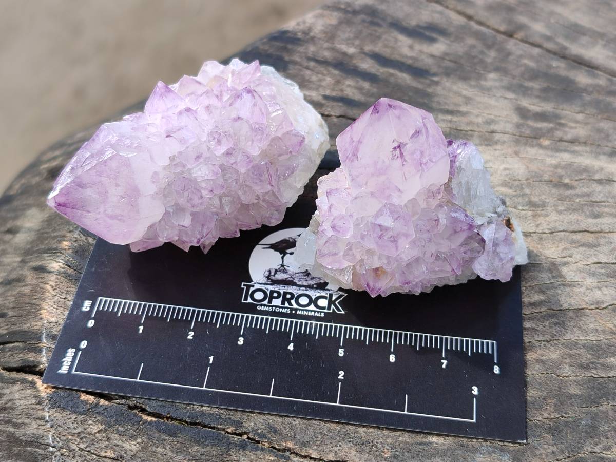 Natural Amethyst Spirit Quartz Clusters x 12 From South Africa - Toprock Gemstones and Minerals 
