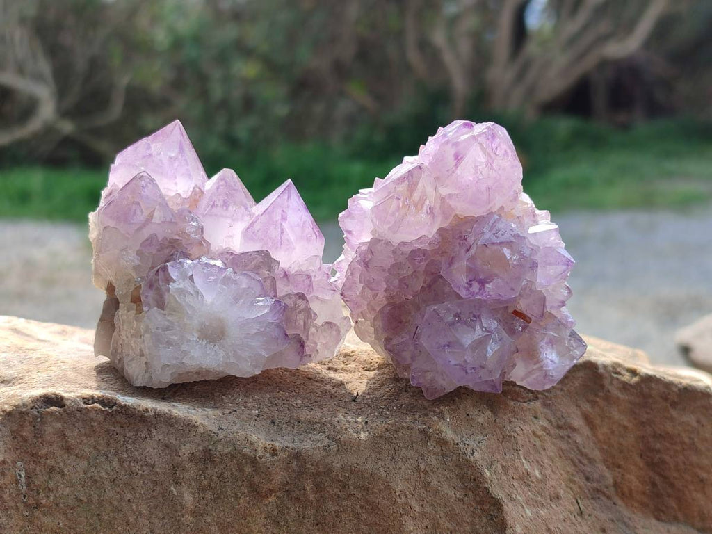 Natural Amethyst Spirit Quartz Clusters x 12 From South Africa - Toprock Gemstones and Minerals 