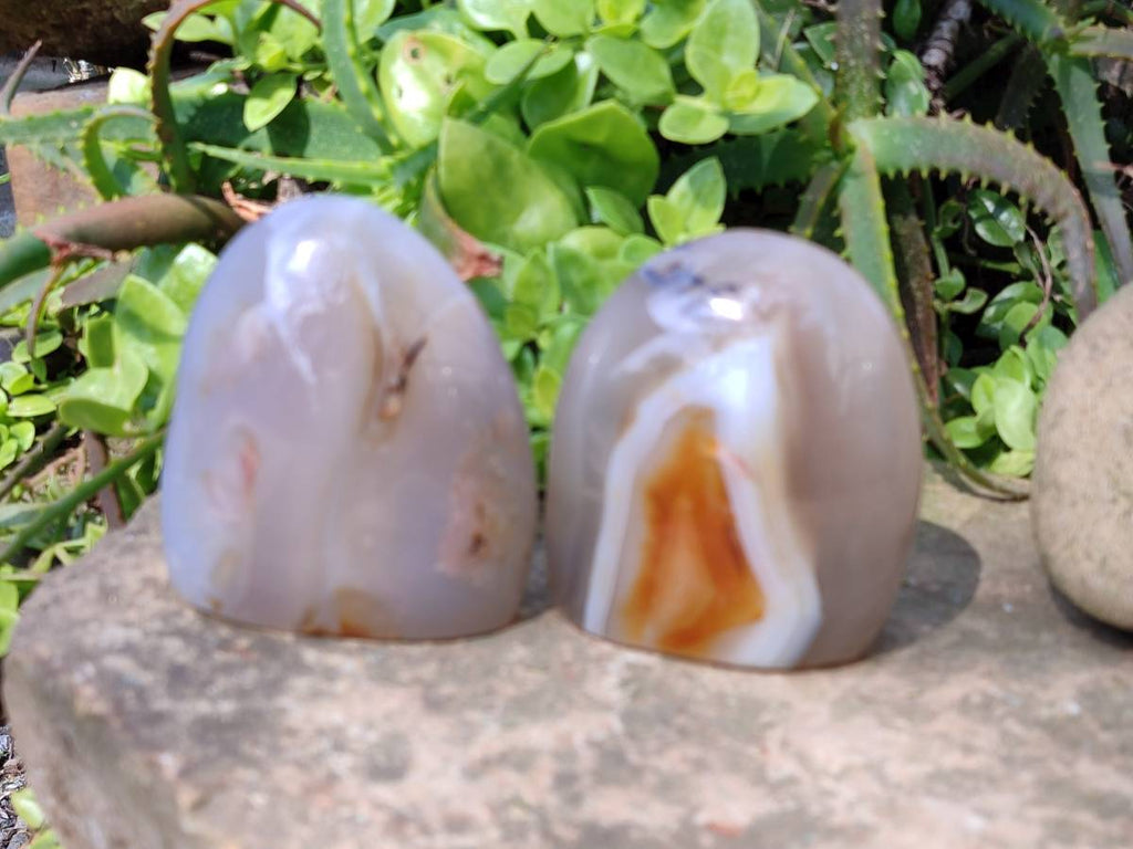 Polished Agate Standing Free Forms x 4 From Madagascar - Toprock Gemstones and Minerals 